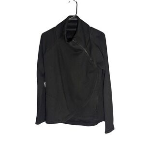 Athleta Sweatshirt Women's Small Black 1/4 Zip Cozy Karma Asymmetrical Pullover